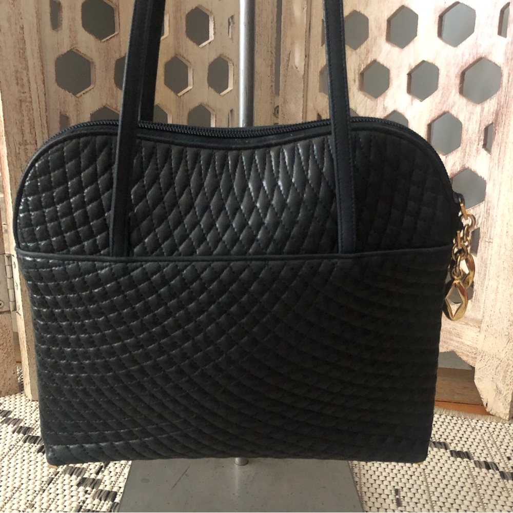 Bally Dark Navy Leather Handbag